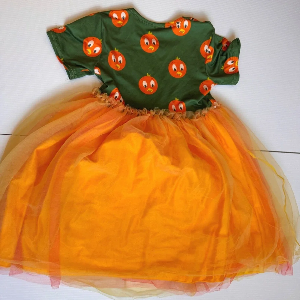 Orange‎ Bird Tutu Dress Kids 8 Green Orange Epcot Whitydarling